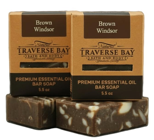 Traverse Bay Bath and Body, Brown Windsor, all natural handmade cold process soap, essential oil soap, spicy coffee caraway scent (2)