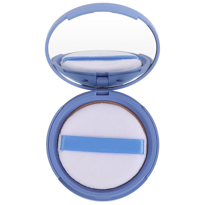 Matte Pressed Foundation Powder Compact - Waterproof Dry and Wet Powder Cake for Natural Coverage Oil Control Touch up Makeup Lightweight Face Compact for All-Day Wear