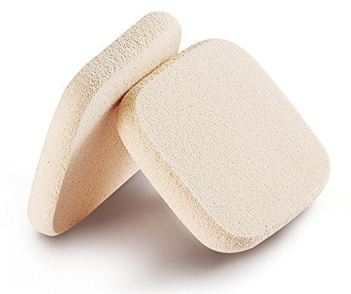 KOOBA 2pcs Square Makeup Sponges with 1 Travel Case, Beauty Face Primer Compact Powder Puff, Blender Sponge Replacement for Cosmetic Flawless Foundation