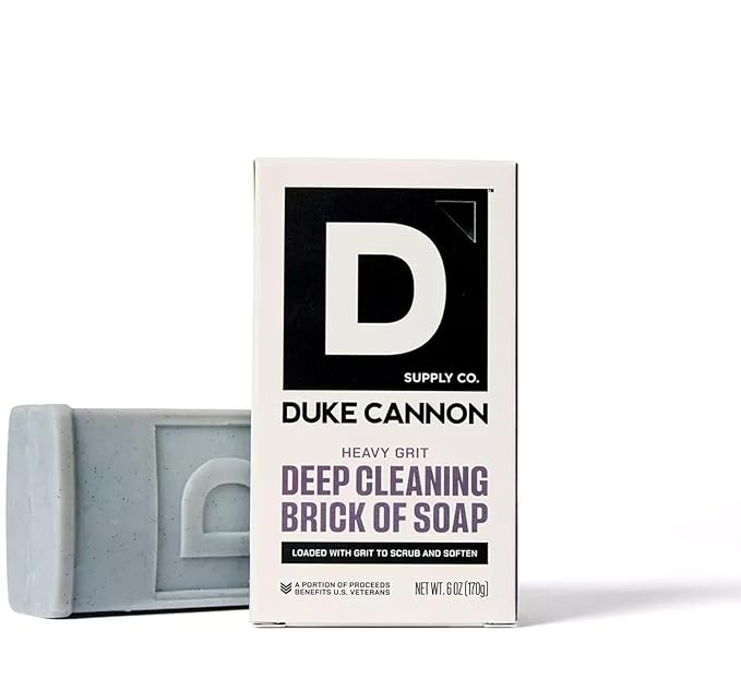 Duke Cannon Supply Co. Heavy Grit Deep Cleaning Brick Of Soap For Men - Aloe Vera + Shea Butter - Mandarin and Mint (6oz)