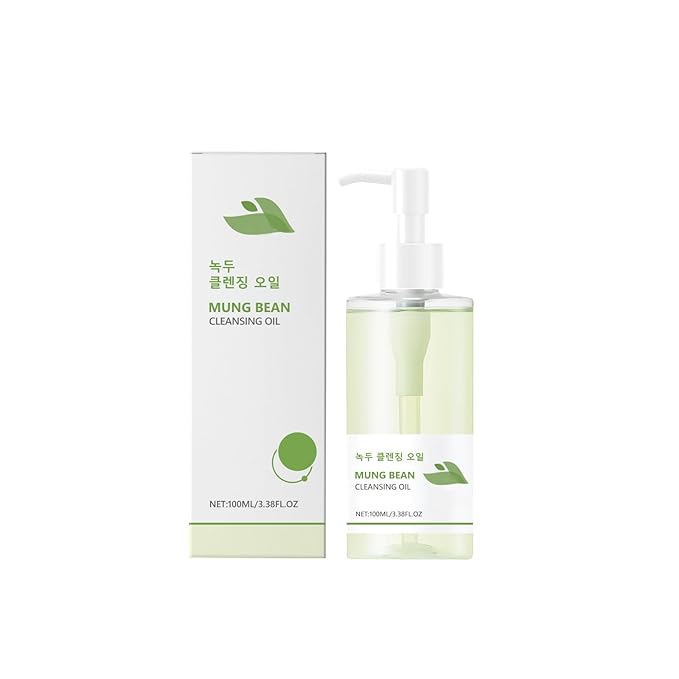 Mung Bean Cleansing Oil, Double Cleansing Makeup Oil,Blackhead Remover, Deep Pore Cleanser, Non-Comedogenic, 3.38fl.oz/100ml