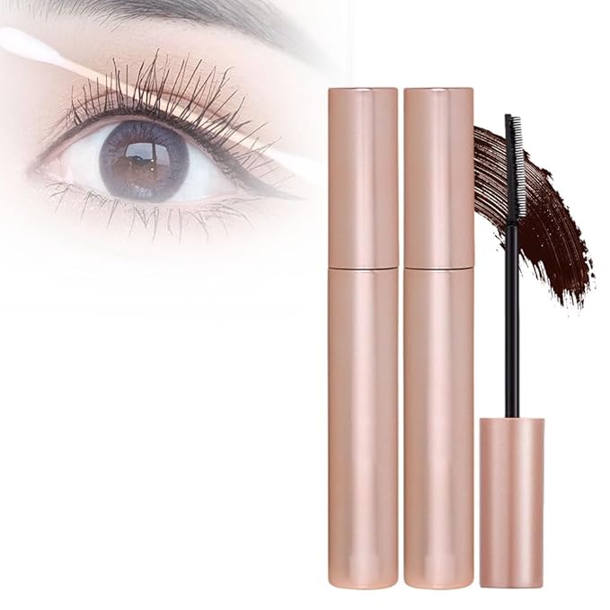 Lengthening and Curling Mascara, 2025 New Sweat-proof Volumizing Mascara for Dramatic Lashes, Mascara for All Day Wear, Smudge-resistant Eye Mascara for Oily Skin Busy Women (Brown)