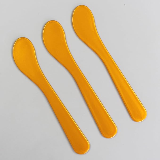 100pack Cosmetic Spatula for Face Mask Cream Stick Plastic Frosted Tip Spoon Disposable Makeup Tool for Easy Mixing, Sampling, Waxing DIY Facial Mask Skincare, 15.5 x 4cm, Reusable, 6 Colors