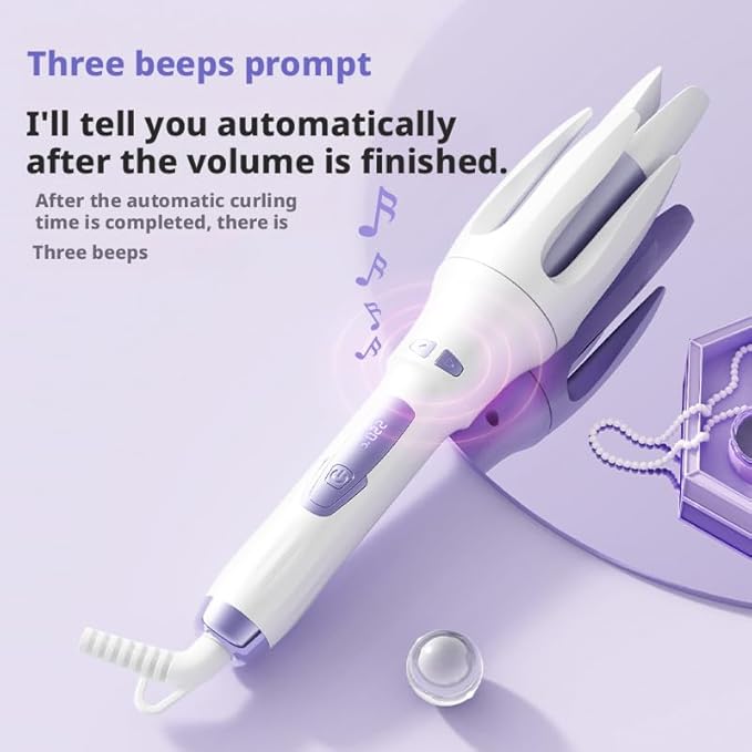Fully Automatic Curling Iron, 4-Speed Intelligent Temperature Control, Electric Rotating Large Wave Long-Lasting Shaping 32mm Large Roller Rotating Curling Iron