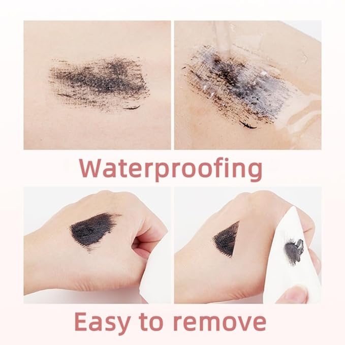 Mascara in Black, Waterproof Mascara with Special Brush for Sparse/Short Eyelashes, No Clumping, Easy to Apply, Natural, Long-Lasting