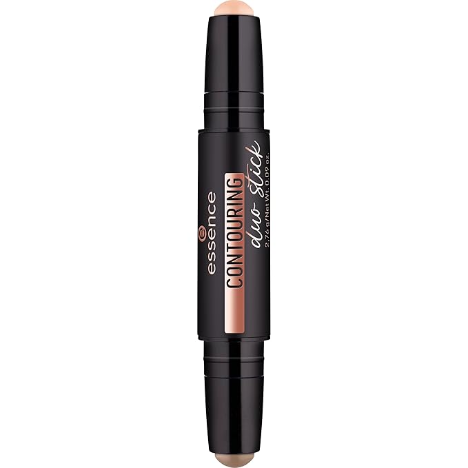 essence | Contour Duo Stick | 2-in-1 Highlight and Contour Slim Stick, Creamy, Buildable and Easy to Apply | Vegan & Cruelty Free (10 | Fair)