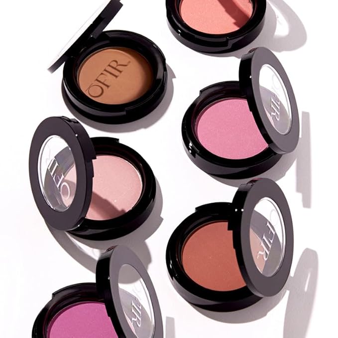 OFIR Elation Powder Blush for Cheeks | Buildable Pigment Adds Radiant Tone | Blurring Powder Softens Lines | Lightweight Texture for Lasting Glow | Longan Berry - Bronzed Nude Shade 0.13 Oz