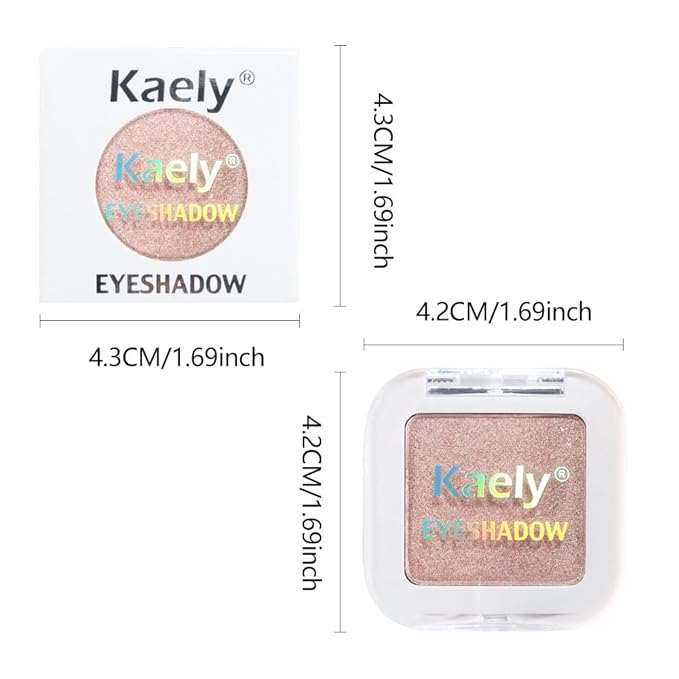 evpct Dusty Pink Single Eyeshadow Palette, Rose Gold Ice Pink Nude Glitter Cream Eye shadow Palette Singles Brightener Makeup for Older Women, High Pigment Waterproof Monochrome Mini Eyeshadow