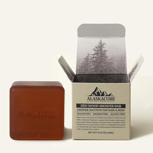 Deo Wood Shower Bath Soap Bar Luxurious Sandalwood Woody Scent Eliminates Body Odor Long Lasting Rich Foam | Body Wash, Shampoo, Deodorant for Men Women Luxury Perfumed Perfect for Gift