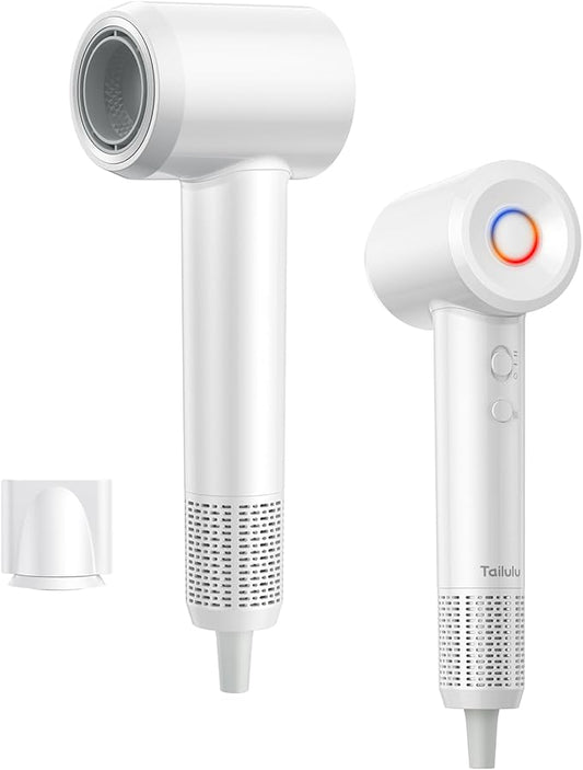 Hair Dryer, 160000 RPM High-Speed Ionic Blow Dryer Portable Professional Lightweight Hair Dryers with 200 Million Negative Ions, Fast-Drying, Quiet Hair Dryer with Nozzle for Home, Salon, Travel（HF03）