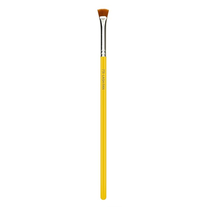 Bdellium Tools Professional Makeup Brush - Studio Series 731 Mascara Fan - With Soft Synthetic Fibers, For Applying Mascara (Yellow, 1pc)