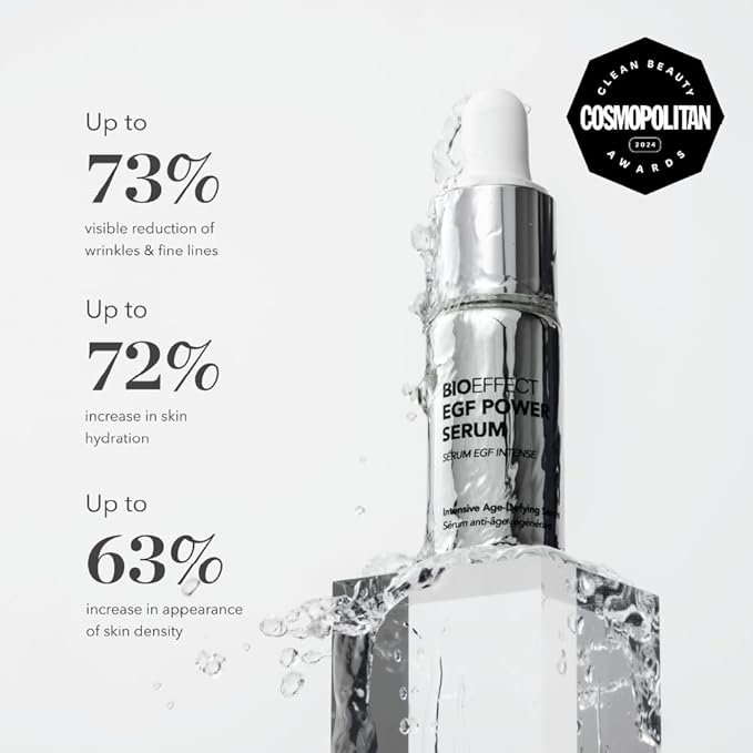 BIOEFFECT EGF Power Serum with Epidermal Growth Factor from Barley, Hyaluronic Acid, KGF and a form of Glucosamine (NAG) to Visibly Reduce Wrinkles & Discolorations, Hydrating Anti-Aging Treatment
