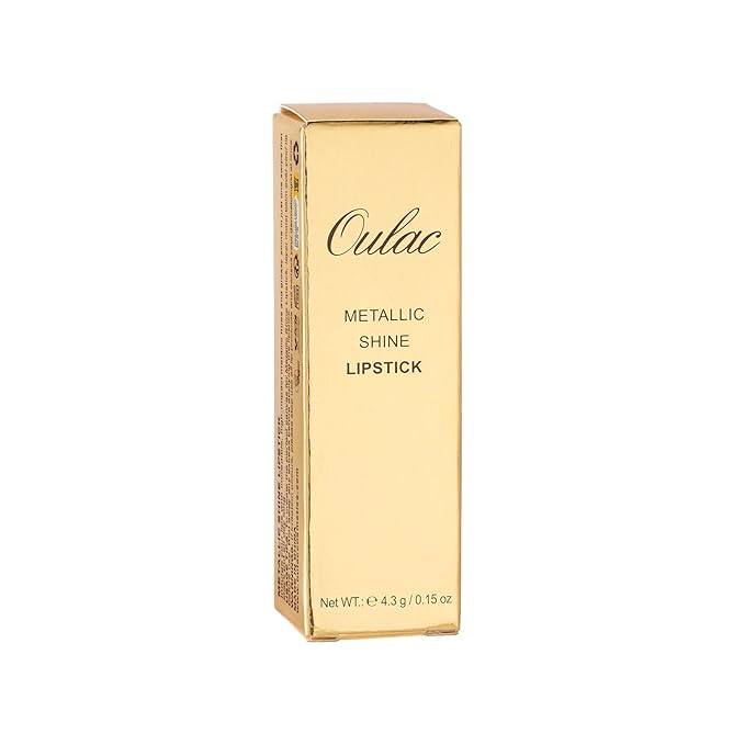 Oulac Glitter Gold Lipstick for Women with Metallic 3D Shine Lightweight Hydrating Formula, High Impact Lip Color, Vegan Beauty, Full Coverage Lip Makeup, Christmas Gifts for Women, Celebration(18)