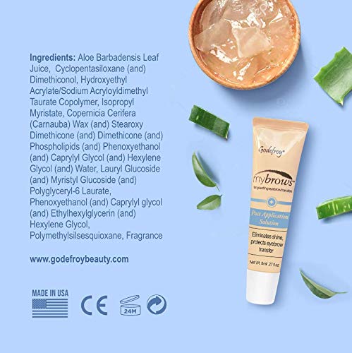 Godefroy Mybrows Post Application Solution To Extend the Life and Remove Shine for Temporary Tattoos, Eyebrow Transfers, & Brow Stamps, .27 Oz