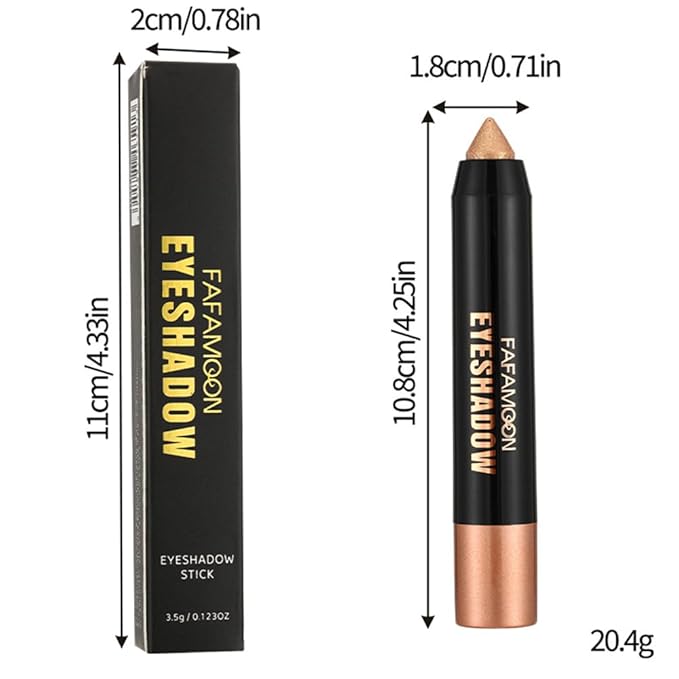 Monochrome Cream Shimmer Glitter Eyeshadow Pencil Stick for Women, Shimmer Dark Brown Eye Shadow Eyeliner Pencil Sticks Makeup, sombras para ojos, Waterproof, Vegan & Cruelty-Free, 06#