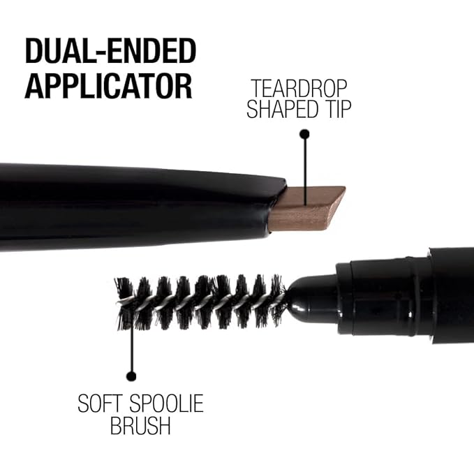 Palladio Brow Definer Retractable Pencil, Triangular Tip Fills Brows for a Natural Look, Tame and Shape Eyebrows with Spoolie Brush, Eyebrow Shaper, Buildable Light to Dark Colors, (Medium Brown)