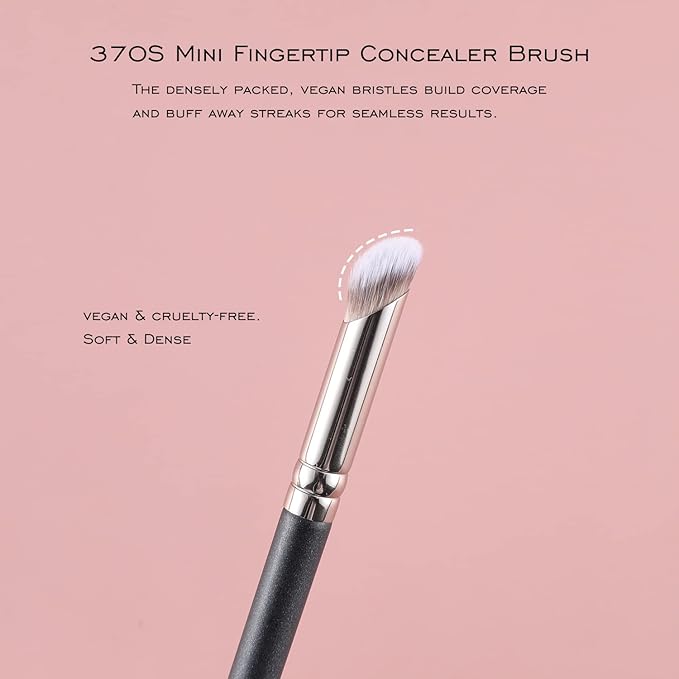 ENERGY Angled Concealer Brush Under Eye Small Nose Contour Brush for Liquid Foundation Cream Concealer Setting Powder Highlighter Blending Buffing Synthetic Vegan Face Brush