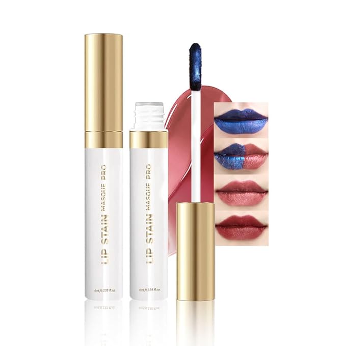 Matte Liquid Lip Gloss Peel Off Masque - Peel Off Lip Stain Tattoo, Long Lasting Waterproof Transfer-proof Lip Mask Lip Stain Peel Off Lip Gloss, Peel Off Lip Tint for Lip Makeup 06#+07#