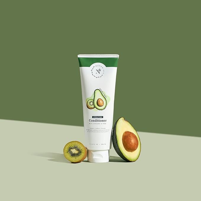 NaturAll Hydrating Hair Conditioner - All Natural with Avocado & Kiwi, Silicone Paraben & Cruelty-Free - Adds Moisture & Shine - For Dry, Frizzy Hair - 11.8 oz