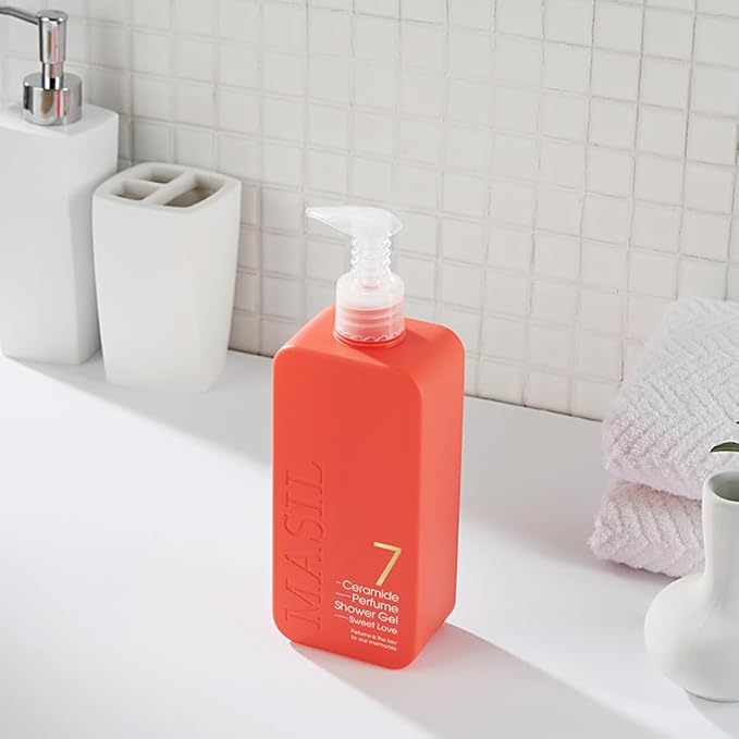 MASIL 7 Ceramide Perfume Shower Gel for Sensitive Skin, Moisturizing Body Wash for Women, Aroma Liquid Soap with 15 Natural Extracts, Korean Skincare Bath & Home Spa (1, Sweet Love)