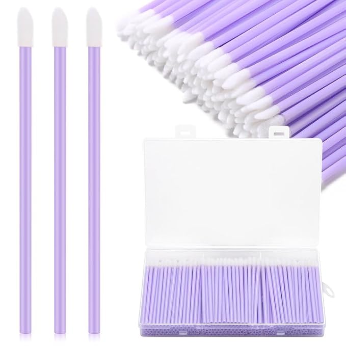 240 Pieces Disposable Lip Wands Lip Brushes,Lipstick Applicator Brushes Lip Gloss Wand,Soft Lint Free,Eyes & Lips Makeup Applicator Wands Tools（PURPLE）