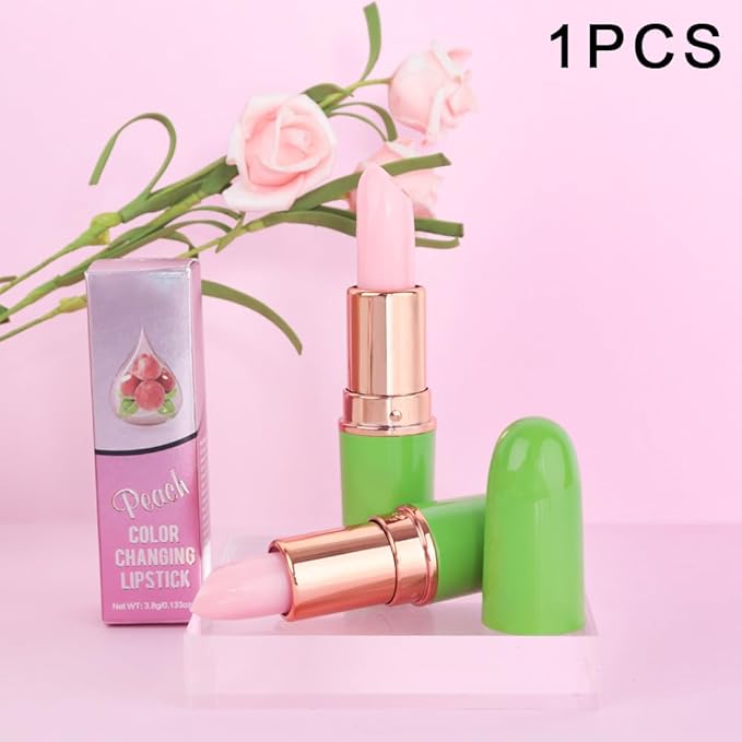 BINGBRUSH Aloe vera Color Changing Lipstick,Moisturizer Long Lasting Lip Care Magic Lip Gloss,Makeup Lipstick Set (1pc 09#Peach, A-1pc)