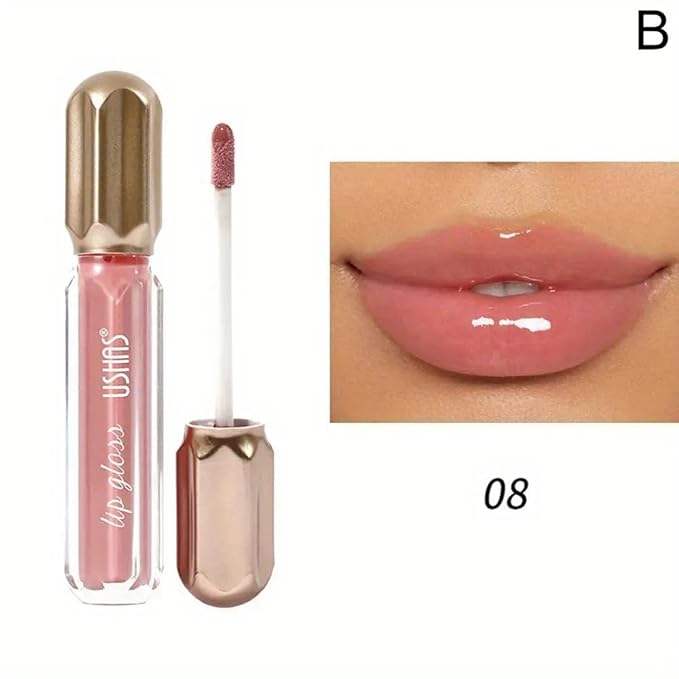 3PCS Mirror Pearl Lip Gloss Set – Shiny Glitter Moisturizing Lip Gloss for Women, Waterproof Long Lasting Nude Lip Makeup Kit (8-9-12)