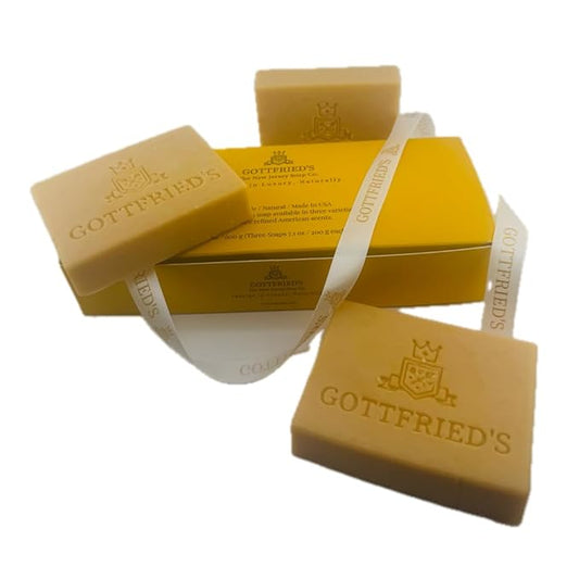 Gottfried's | Cedarwood & Musk luxury soap. HERITAGE Genre, 200 grams, sophisticated harmony of marine and green notes, highlighted by refreshing mint, handcrafted soap (3 Pack)