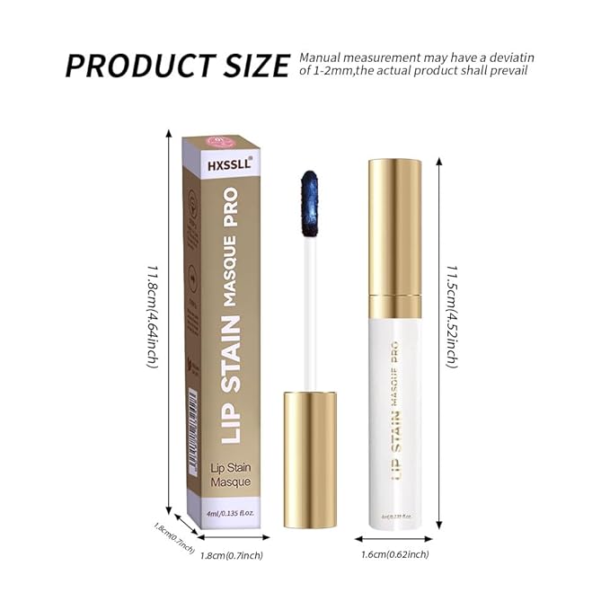 2Pcs Matte Lip Stain Wipe Off Masque - Peel Off Lip Stain Tattoo, All Day Peel Off Lip Tint,Long Lasting Lip Mask,Waterproof Transfer-proof Lip Liner Peel Off Lip Gloss,Stay Lip Makeup 02+09