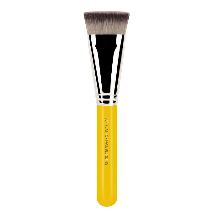 Bdellium Tools Professional Makeup Brush - Studio Series 987 Face Blending - With Soft Synthetic Fibers, For Sculpting Cheekbones and Adding Dimension (Yellow, 1pc)