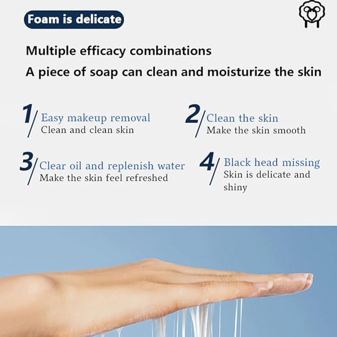 WINFACE Skin soap, strong goat milk aroma, exfoliating soap, facial cleansing, hand washing, bath soap, Add Niacinamide, Goat milk extract, Silk Milk Soap-2.82 oz 2 Count