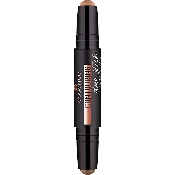 essence | Contour Duo Stick | 2-in-1 Highlight and Contour Slim Stick, Creamy, Buildable and Easy to Apply | Vegan & Cruelty Free (40 | Tan)