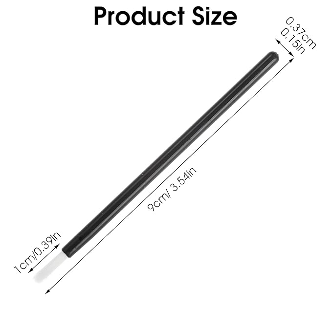 Lusofie 100Pcs Disposable Lip Brushes Lip Wands, Disposable Lip Applicators Nail Polish Brushes Mini Paint Brushes PYO Cookie Paint Brushes for Women Makeup(Black)