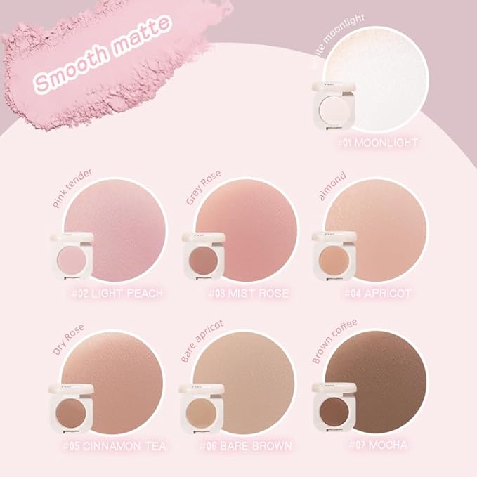 Ultra-Fine Pressed Pigment Single Eyeshadow – Lightweight, Highly Blendable Formula Smoky Taupe Eye Shadow, 12 Rich Matte/Shimmer Shades for Older Women Makeup (#06 Milk Tea)