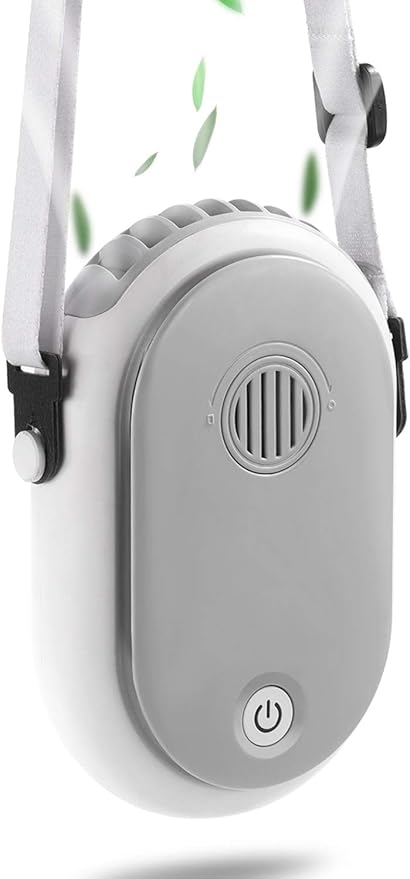 Portable Hanging Neck Fan Wearable Personal Fan Battery Operated USB Rechargeable 3 Speed Mini Handheld Air Conditioning Cooling Refrigeration Necklace Fan for Women Eyelash Camping Outdoor(White))