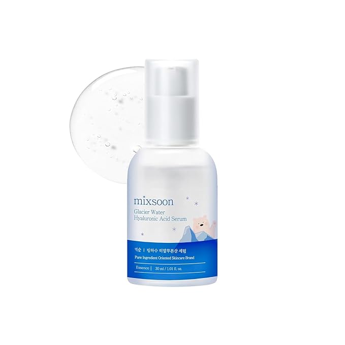 mixsoon Glacier Water Hyaluronic Acid Serum - Non-greasy Hydration Booster, Firming Facial Serum For Radiant, Dewy Skin - Korean Serum for Glass Skin (1.01 fl.oz / 30ml)