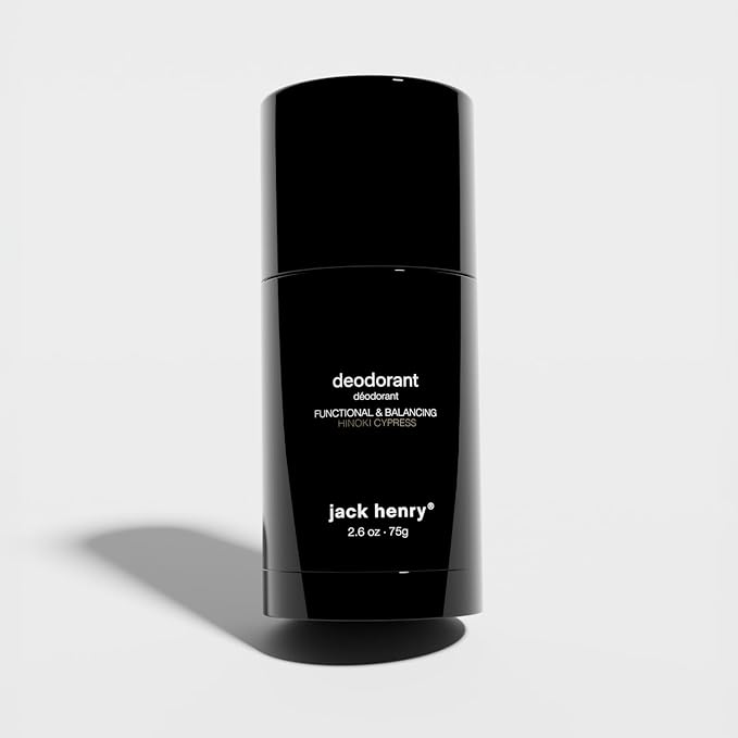 Jack Henry Natural Deodorant for Men & Women, Hinoki Cypress Scent, Aluminum Free Deodorant with Shea Butter, Probiotics, Vegan Plant Based, Long Lasting, Baking Soda Free with Coconut MCT, 2.65 oz