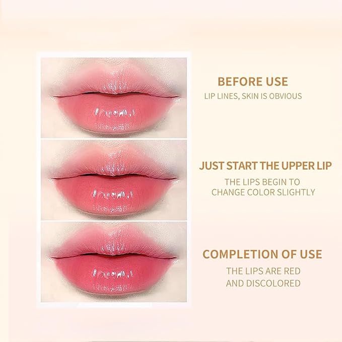 2pc Transferproof Color Changing Lipstick，Color Changing Lipstick, Gold Crystal Temperature Change Moisturize