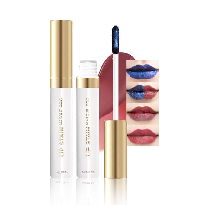 Matte Liquid Lip Gloss Peel Off Masque - Peel Off Lip Stain Tattoo, Long Lasting Waterproof Transfer-proof Lip Mask Lip Stain Peel Off Lip Gloss, Peel Off Lip Tint for Lip Makeup 02#+09#