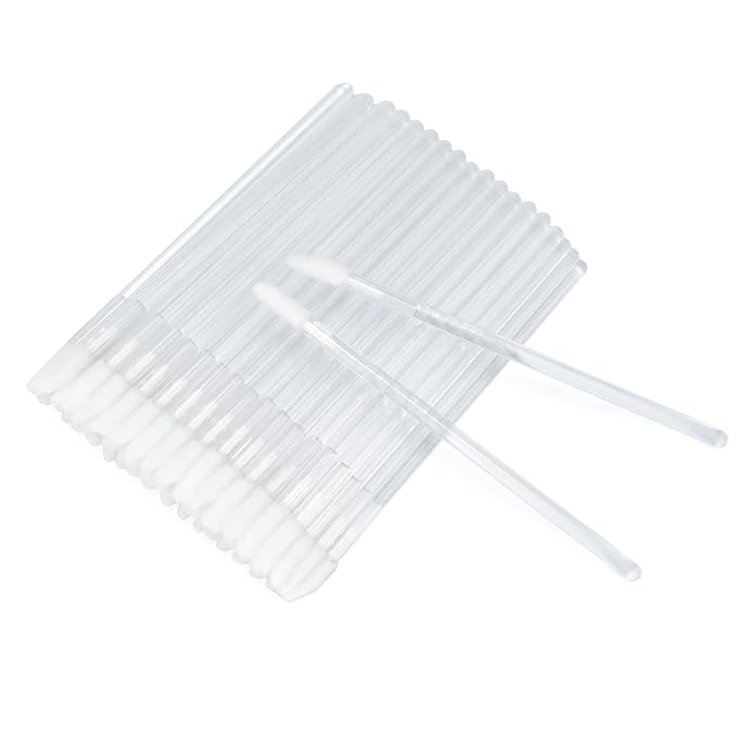 G2PLUS 200PCS Lip Gloss Applicators, Transparent Disposable Lip Brushes, Lipstick Gloss Wands Applicator Perfect Makeup Tool Kits