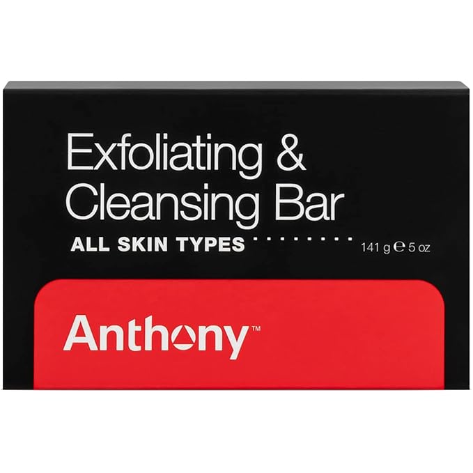 Anthony Men's Exfoliating Soap Bar, Grapefruit Scent, 5 Oz - Contains Cucumber Extract, Jojoba, Shea Butter, Squalane & Coconut Oils for Moisturizing & Exfoliating Body Skin