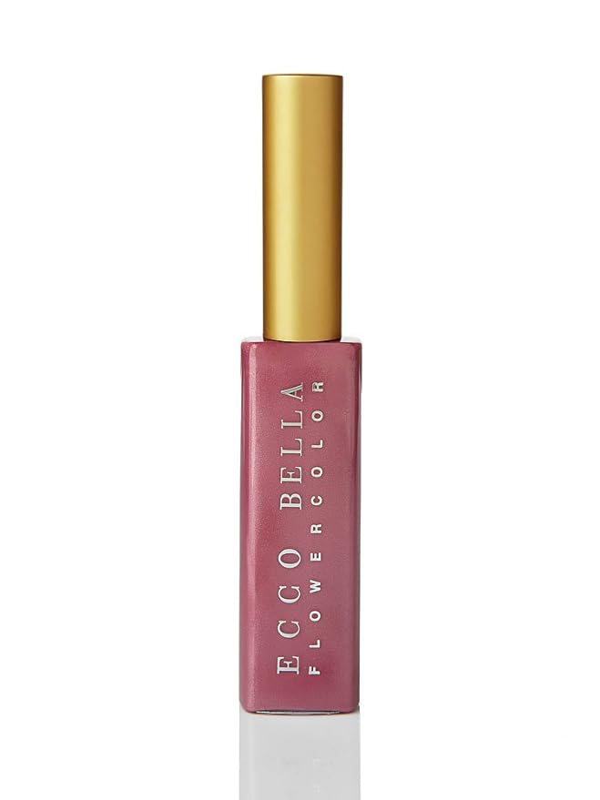 Ecco Bella Natural Lip Gloss – Non-Sticky Moisturizing Lip Shine for Women – Long Lasting Glossy Finish with Flower Cutins – Clean Beauty Formula – Lightweight & Hydrating – Pleasure