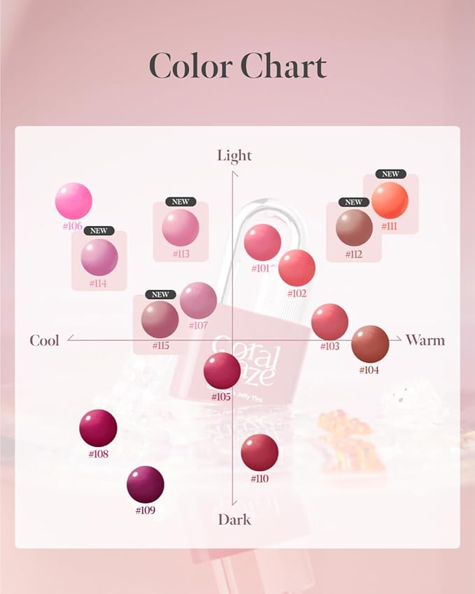 CORLAHAZE Glow Lock Jelly Tint 107 Petal 4g, Hydrating Jelly Glow Lip Stain, High-Shine, Long-Lasting Color Moisturizing Lip Enhancer with Rosehip Oil, Collectible Lock-Shaped Design, Korean Makeup