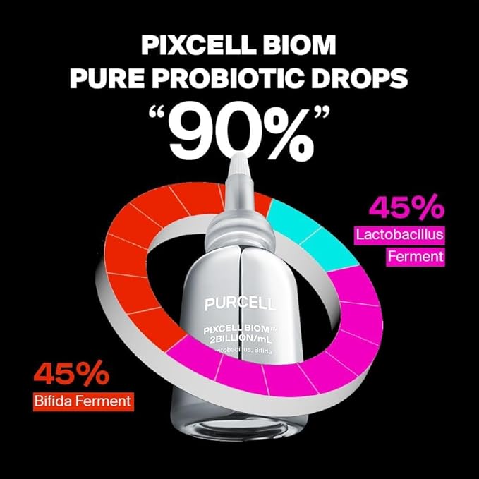 Pixcell Biom 2B/mL Probiotic Essence - Restores Skin Barrier with Bifida, Lactobacillus Ferment Lysate, Korean Probiotic Drops for acne prone skin and sensitive skin (30ml, 1.01 Fl Oz.)