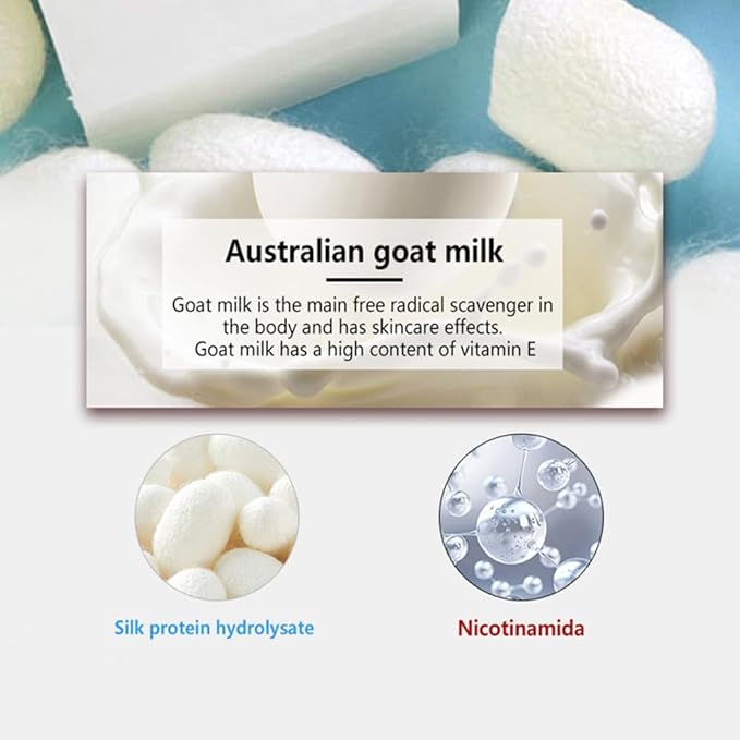 Niacinamide soap, strong goat milk aroma, Skin cleansing, facial cleansing, exfoliating soap, hand washing, bath soap, Goat milk soapm, Travel Essentials Day Gift, Silk Goat Milk Soap, Thick Foam