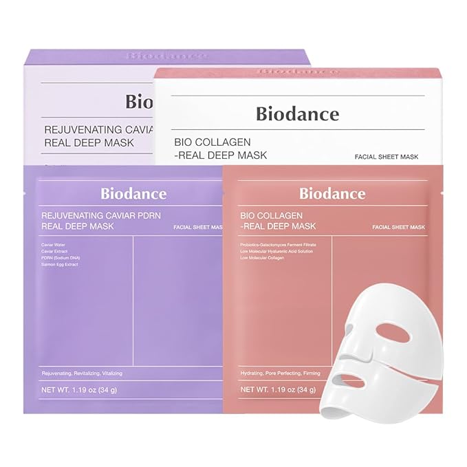 BIODANCE Luxury Holiday Duo: Caviar PDRN & Bio Collagen Real Deep Overnight Gel Mask for Plumping Hydration, Firming for Glass Skin, Korean Skin Care, Gifts for women, Skin Care Set