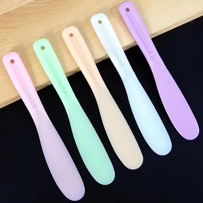 12pack Plastic Spatula for Facial Mask, Cosmetic Cream Spatulas Jelly Mud Stick Skincare Lotion Reusable Disposable Beauty Makeup Spoon for DIY Face Cream Mixing Sampling Waxing, 6 Colors