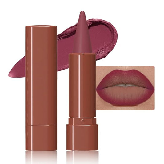 Mauve Gradient Matte Lipstick Crayon Lip Liner pencil for Women, Flawless Contour Gradual Ombre Effect lip Pencil, Long Lasting Waterproof Smudge Proof Lipstick Pencil 09#