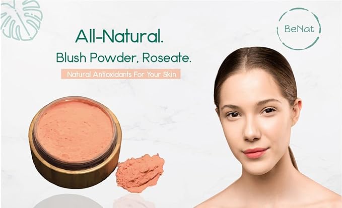 BeNat. REFILL. Blush Powder, ROSEATE. Made with Fewer, all-Natural Ingredients. 0.4-oz. Packed in a Beautiful Bamboo, Eco-friendly Case.