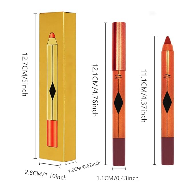 Rust Red Matte Lipstick Pencil for Women Lip Liner and Lip Stain, Long Lasting Waterproof labiales mate 24 horas, originales pintalabios permanente 24 horas with Sharpener Easy to Apply Shade 511